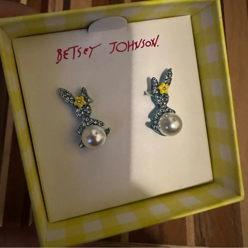 Betsey Johnson Bunny Stud Earrings